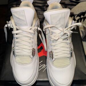 Jordan White and Silver Sneakers Retro Design